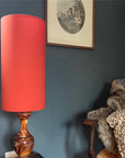 Burnt Orange Cotton Lampshade | Extra Tall Cylinder Ceiling Light Shade | Bespoke Handmade UK