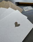 Small note cards with leopard print heart