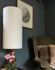 Cream Cotton Lampshade | Extra Tall Cylinder Ceiling Light Shade | Bespoke Handmade UK