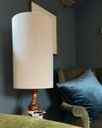 Cream velvet cylinder lampshade, extra tall lampshade