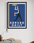 Retro pasta lovers kitchen print, premium 230gsm paper, vibrant high-quality art, framed or unframed options, A5 to A0 sizes by Little Egret Design at brixbailey.com