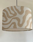 Ecru Wiggle drum lampshade /ceiling shade with a white lining