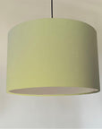 Sage cotton drum lampshade/ ceiling shade with a white lining