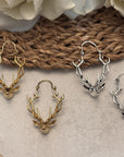 Handcrafted Reindeer Earrings – Unique Antler Hoop Design