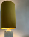 Mustard velvet cylinder lampshade, extra tall lampshade
