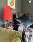 Burnt Orange Cotton Lampshade | Extra Tall Cone Light Shade | Bespoke Handmade UK
