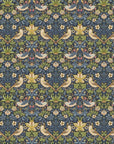 William Morris Navy strawberry thief cotton drum lampshade/ ceiling shade with a white lining
