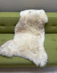 Luxury British rare breed champagne mix sheepskin rug, large natural undyed premium sheepskin hide, soft silky fur, 100-110cm by Wildash London at brixbailey.com