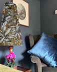Tripura gold Velvet cone lampshade, extra tall lampshade