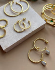 Hydra Gold and Pearl Hoops