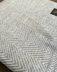 Luxury Noble Cashmere Blanket, premium handwoven herringbone throw, soft grey 100% pure cashmere, oversized 125x250cm, elegant home decor by Wildash London at brixbailey.com