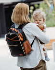 Small Diaper Backpack Black Coffee