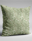 William morris green willow leaves cotton cushion, scatter cushions