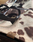 Moody Cow Reversible Pet Blanket | Faux Cowhide & Sherpa | Handmade Luxury Throw for Dogs | Protects Furniture UK