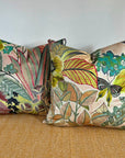 Floral pastel velvet throw cushion, scatter cushions