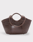 CELIA SOOK Calfskin Leather Tote - Spacious Travel Bag with Cotton Drawstring Organizer | Handmade in Italy by Sook Stainable at brixbailey.com