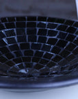 Luxury handcrafted black mosaic clay bowl, elegant decorative centerpiece, stylish home decor, Salola Mosaic Bowl by Maravi at brixbailey.com
