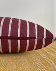 Maroon rowing stripe cotton cushion, scatter cushions