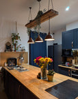 Wooden Beam Light with Shades 120cm