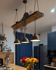 Wooden Beam Light with Shades 120cm