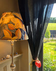 Floral Midnight Velvet Steep Empire Lampshade | Handmade Ceiling Light Shade | UK