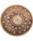 Wooden Natural Cameroon Shield | Cowrie Shells Floral Design