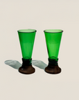 Green Glass Shooters (Set of Two)-0