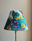 Teal Flowers Velvet Steep Empire Lampshade | Handmade Ceiling Light Shade | UK