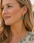 Moirai Twisted Loop Earrings Green Onyx