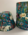 Teal Flowers Velvet Steep Empire Lampshade | Handmade Ceiling Light Shade | UK