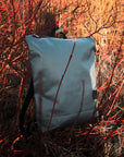Faux Leather Backpack - Grey