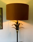 Burnt orange velvet drum lampshade/ ceiling shade with a white lining