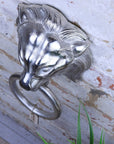 Luxury Shere metal lion head wall ornament, premium cast aluminum decorative piece, majestic regal lion design, stylish statement decor by Maravi at brixbailey.com