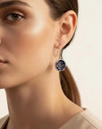Dance of Stamens Medium Earring, Gold Plated Earring with Lapis Lazuli