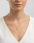 Leaf Mars Necklace, Sterling Silver with Gold Plate & Fresh Water Pearls