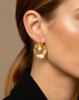 Sea & Moon Large Earring, Sterling Silver with Gold Plate
