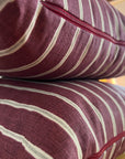 Maroon rowing stripe cotton cushion, scatter cushions