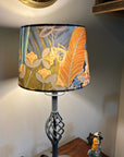 Floral Midnight Velvet Lampshade | French Drum Ceiling Light Shade | Bespoke Handmade Empire Lampshade