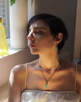 Persephone Double Gemstone Beaded Chain Necklace Pariba Onyx & Smoky Quartz