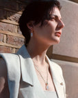 Persephone Double Gemstone Beaded Chain Necklace Moonstone & Amazonite