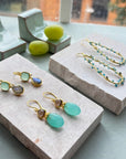 Persephone Double Gemstone Earrings Pariba Onyx & Smoky Quartz