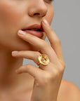 Sea & Moon Medium Ring, Sterling Silver with Gold Plate