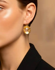 Sea & Moon Medium Earring, Sterling Silver with Gold Plate