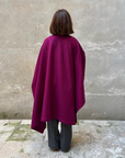 Burgundy recycled wool cape-1