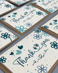 Thank You Note Card set - Teal Daisies