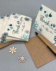 Thank You Note Card set - Teal Daisies