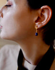 Medusa Small Gemstone Drop Earrings in Lapis