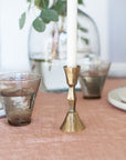 Low Diamond Hand Forged Iron Candle Stand