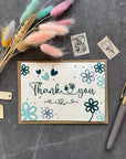 Thank You Note Card set - Teal Daisies
