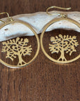 Tree of Life Brass Earrings.